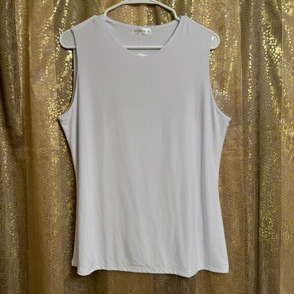 Gemma & Olivia White Smooth Stretchy Body Contour Tank Top XL NWT - Picture 1 of 4